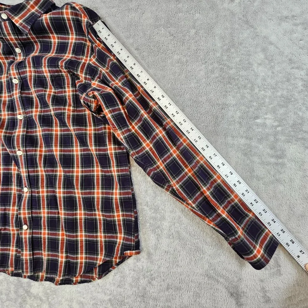 Banana Republic Flannel Shirt Men's Large Multicolor Plaid Soft Wash Long Sleeve